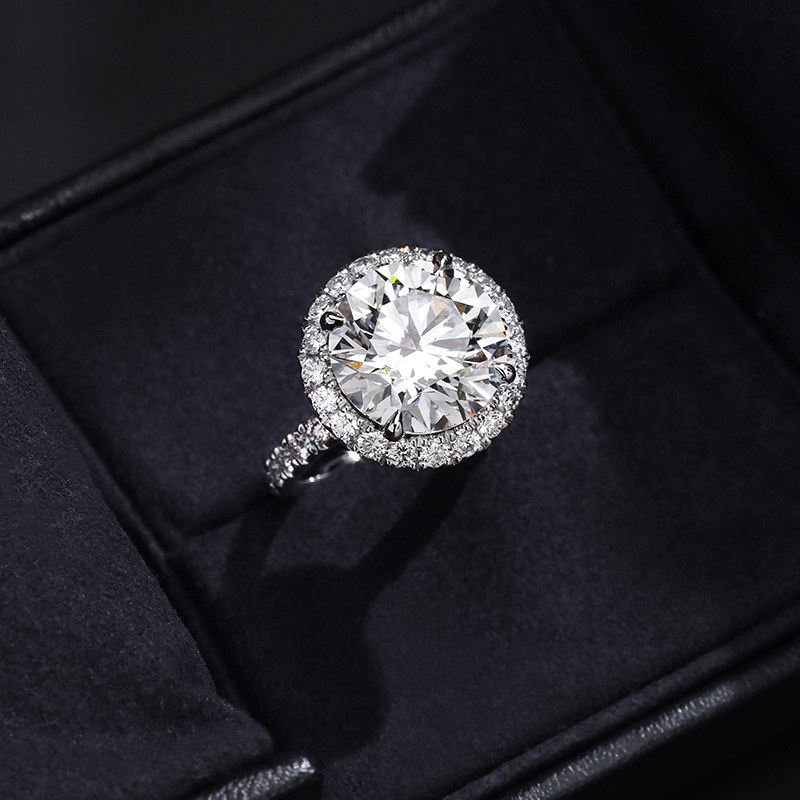 VINCARRY 18K gold cultivated diamond ring women's light luxury artificial diamond niche customized ring