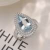 18K gold sapphire ring exquisite gift