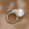 VINCARRY 18K gold cultured diamond pearl ring niche light luxury pearl jewelry niche customization