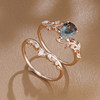 VINCARRY Weichong Jewelry K gold cultured color treasure natural element ring double ring for women rose gold moonstone