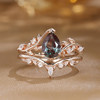 VINCARRY Weichong Jewelry K gold cultured color treasure natural element ring double ring for women rose gold moonstone