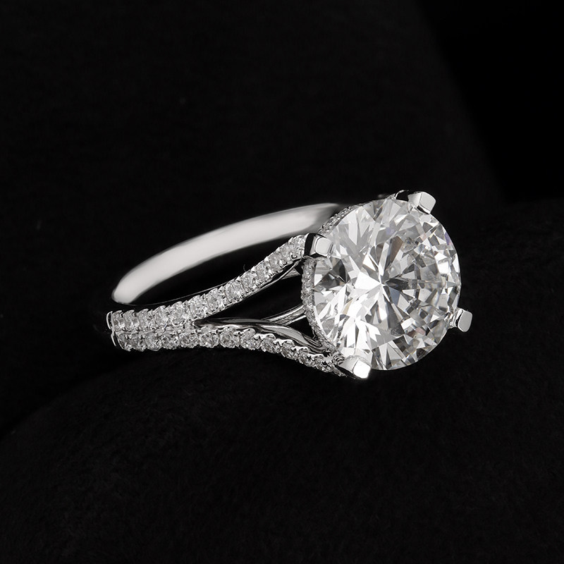 VINCARRY 18K gold four-prong cultured diamond ring