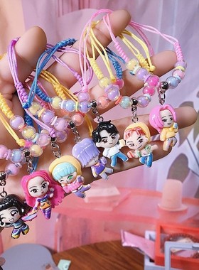 kpop猎魔女团男团明星系列手链恶魔猎人时尚DIY串珠手工编织饰品