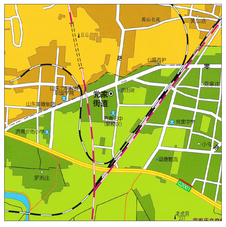 新版市中区地图带杆约1.1*0.8米高清印刷覆膜防水山东省区域地图山东省市济南市中区地图详细街道乡镇商务办公家用地图-图3