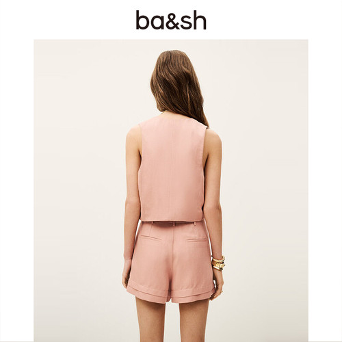 bash夏季法式气质轻通勤马夹简约设计感纽扣上衣女装马甲1E25GERI - 图1