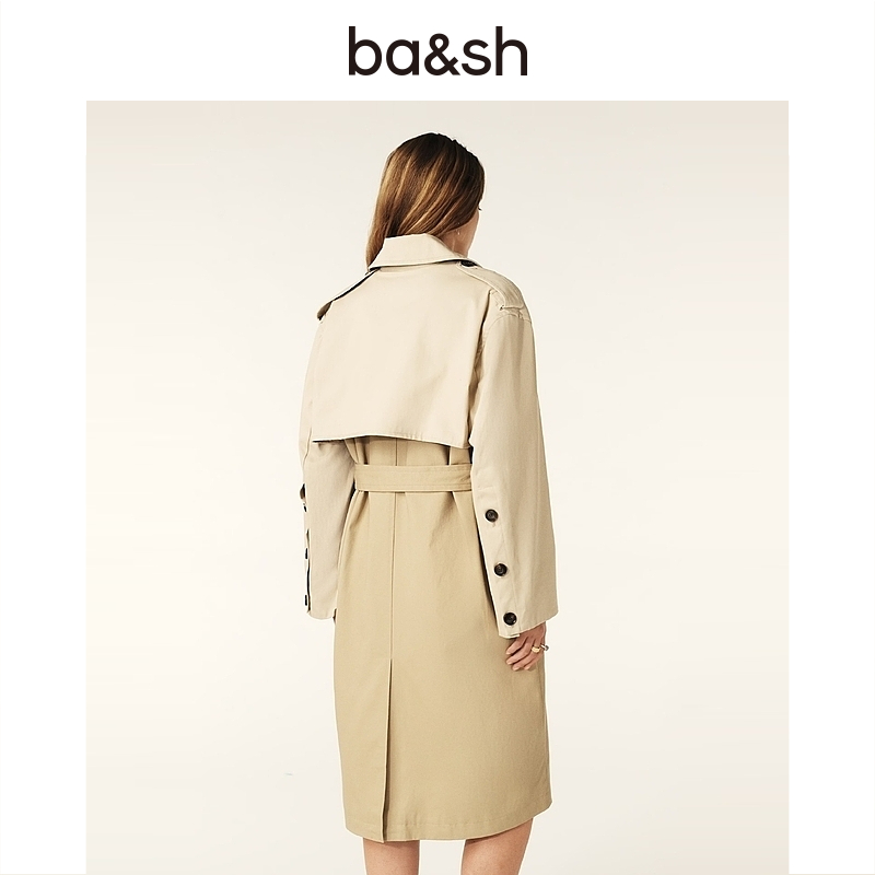 Ba&sh British style camel French coat