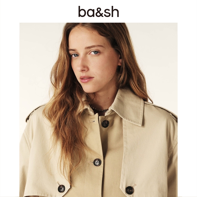 Ba&sh British style camel French coat