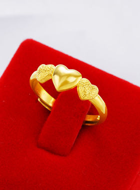 老风祥黄金999经典戒指女开口