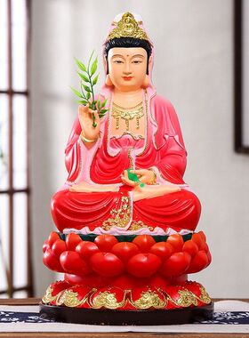 观音树脂佛像摆件彩绘贴金批发观世音菩萨神像12寸16寸19寸26寸
