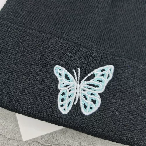 Голубая бабочка черно -белая студенческая шерстяная шерстя