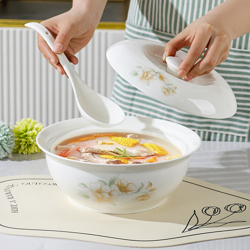 釉中彩新骨瓷碗家用2025新款米饭碗汤碗面碗汤面碗加厚防烫高颜值