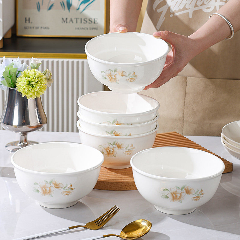 釉中彩新骨瓷碗家用2025新款米饭碗汤碗面碗汤面碗加厚防烫高颜值