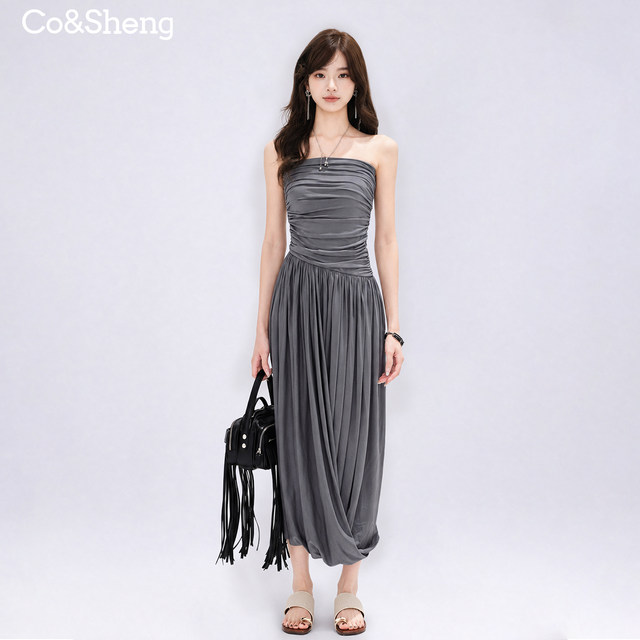 Reborn petite ຄຸນນະພາບສູງທໍ່ເທິງ pleated skirt ຍາວ