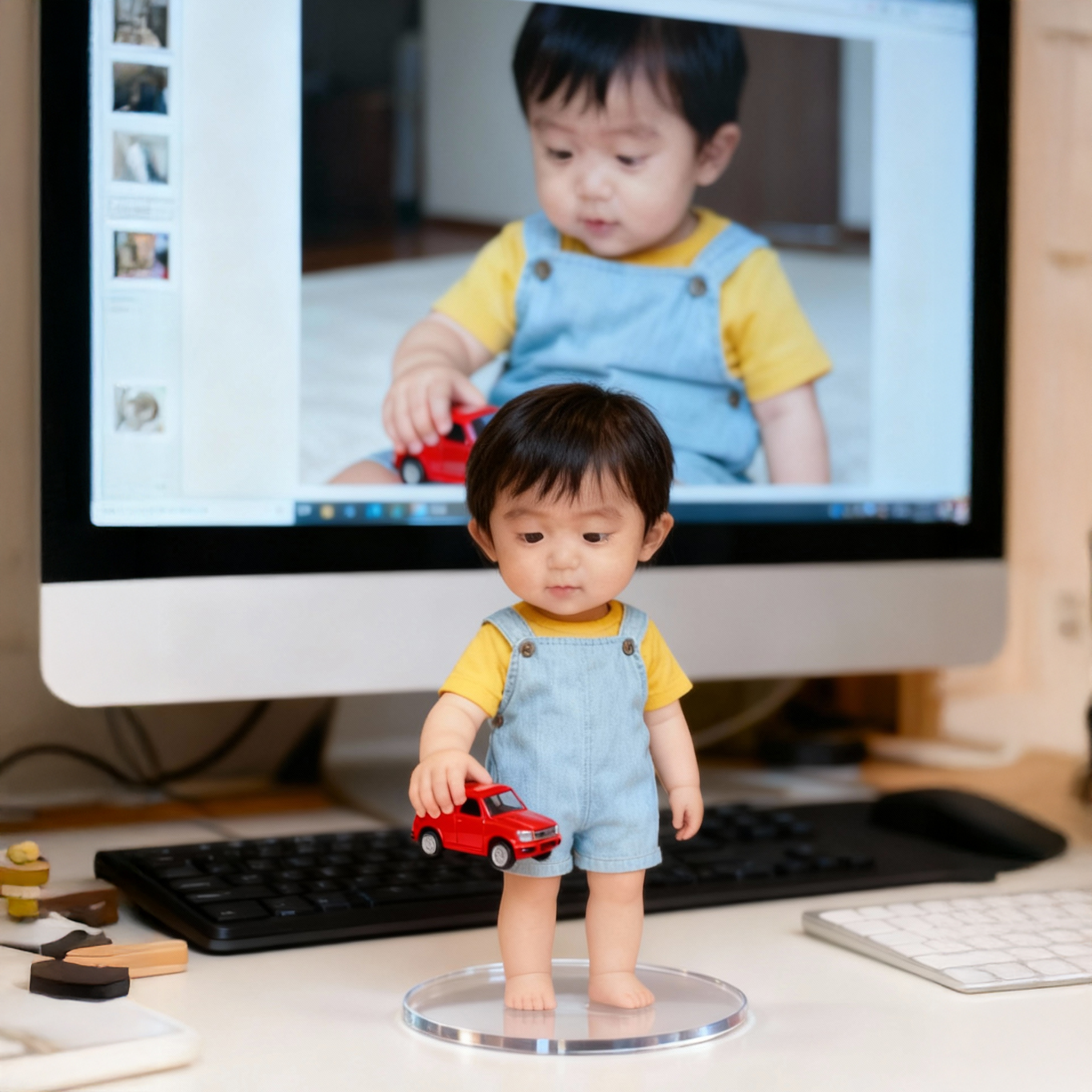 真人照人偶3d打印 宝宝生日儿童节百日照片留念仿真定制模型 摆件 - 图0