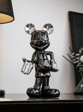 创意米小奇平安喜乐摆件轻奢高档简约电视柜酒柜玄关样板房装饰品