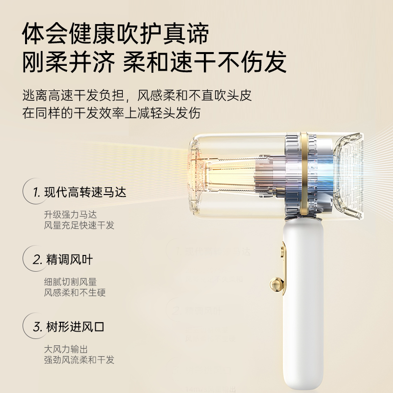 FANSY/飞美丝高速吹风机家用负离子护发便携复古吹风筒低噪F2s