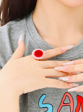 蒜了巨好看的戒指女小众设计2025新款爆款饰品花朵亚克力发夹发饰