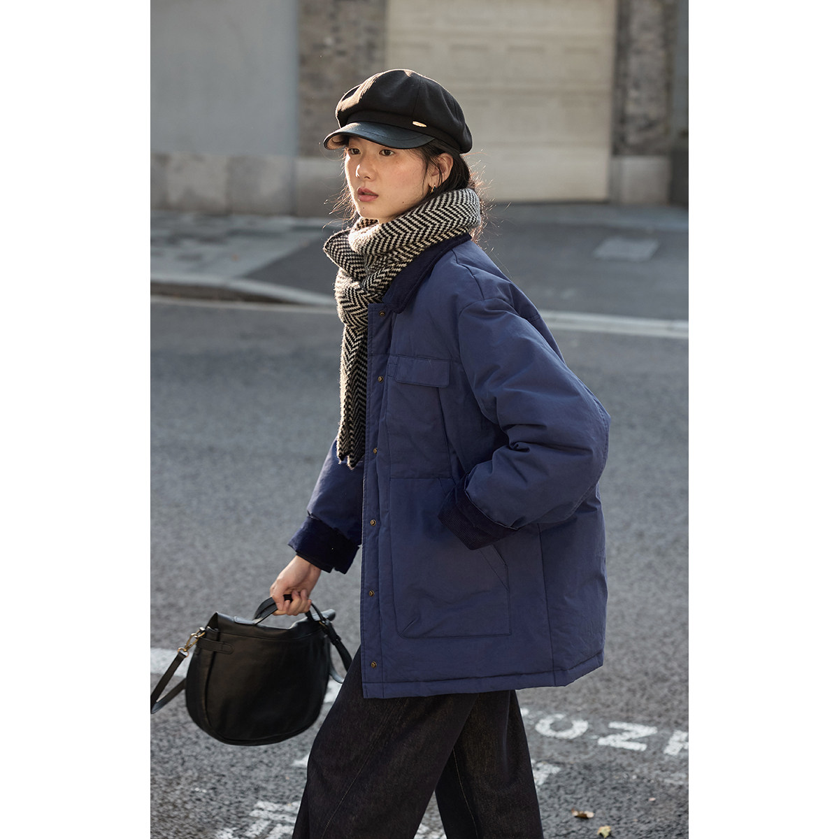 solighter 90白鸭绒短款风衣式羽绒服女冬季2025新款工装厚外套,淘宝优惠券,粉丝福利购,淘宝优惠卷