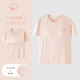 Full cotton breast pad pajamas women's single top without bra short-sleeved T-shirt in summer pure cotton thin round neck anti-convex dots