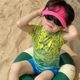 Children's one-piece quick-drying cartoon swimsuit with young sleeves