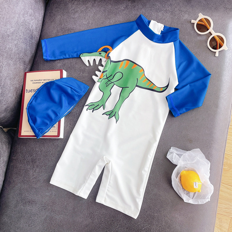 新款儿童长袖泳衣男童恐龙连体游泳衣分体防晒泳衣沙滩度假泳裤,淘宝优惠券,粉丝福利购,淘宝优惠卷