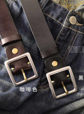 久良质感手工中青年复古休闲皮带