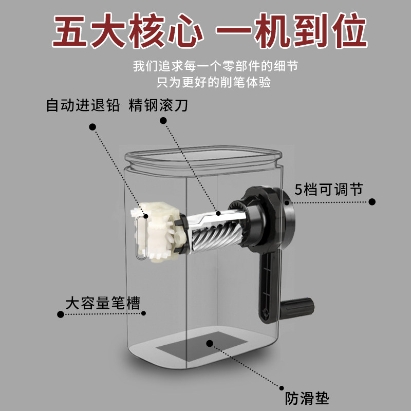 削笔器美术生专用卷笔刀手摇素描速写炭笔转笔刀手动铅笔电动自动进铅小型刨笔机钻笔绞旋笔刀铅笔剥刀旋笔刀_虎窝淘