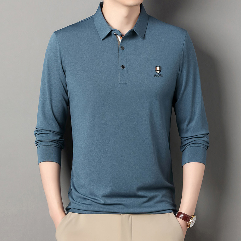 春秋季男士长袖T恤中老年休闲翻领Polo衫薄款爸爸男装宽松打底衫,淘宝优惠券,粉丝福利购,淘宝优惠卷