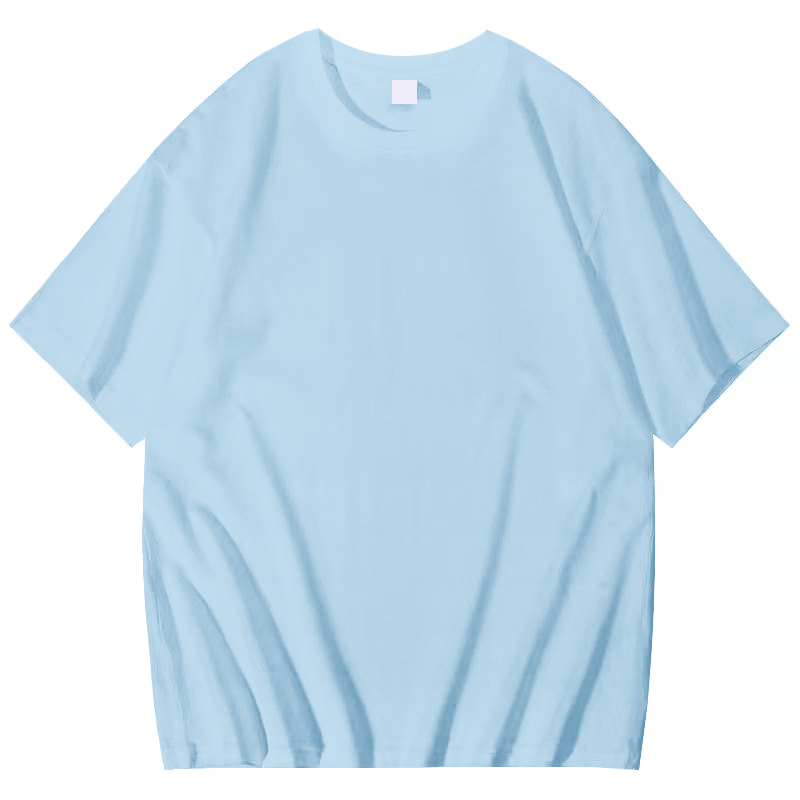 夏季新款简单百搭17色可选圆领宽松大码中长款纯色短袖T恤空白版 - 图2