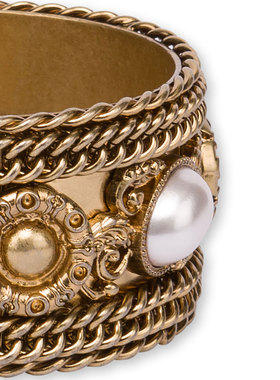 【礼物低至5折】Moschino/莫斯奇诺  女士链条型装饰宽手镯手饰