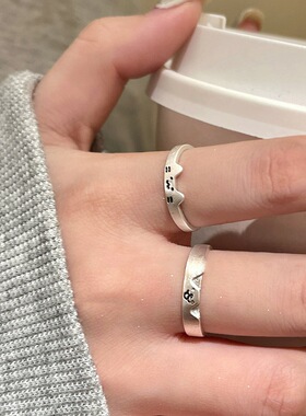 可爱猫狗情侣开口食指戒