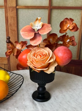 现代中式高端绣球花桌面假花摆件