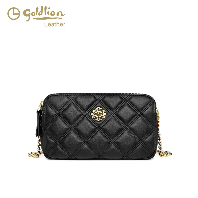 金利来真皮女包2025年新款时尚轻奢单肩包小香风百搭链条斜挎包潮,淘宝优惠券,粉丝福利购,淘宝优惠卷