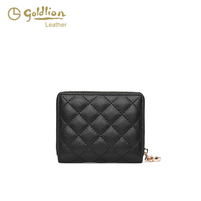 金利来真皮女包2025新款钱包时尚便携多卡位钱夹简约高级小卡包潮 - 图2