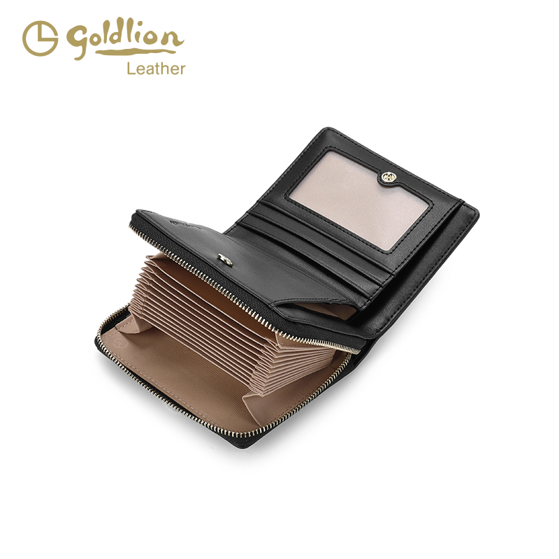 金利来真皮女包2025新款钱包时尚便携多卡位钱夹简约高级小卡包潮 - 图3