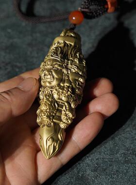 黄铜大黑天金刚杵手把件