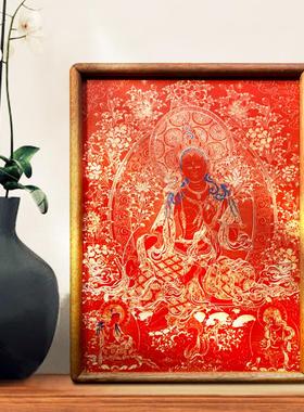 唐卡八方财神描八方挂画
