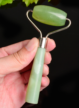 天然岫玉 玉石按摩器 单头玉滚轮 真玉 面部 脸部 按摩保健 新款