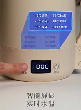 志高大容量加热吨吨杯调温烧水壶露营酒店烧水杯婴儿外出旅行神器