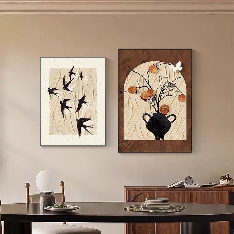 中古风柿柿如意客厅装饰画复古餐厅壁画法式电视机柜斗柜摆画挂画,淘宝优惠券,粉丝福利购,淘宝优惠卷