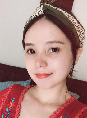 假日民族风棉麻搭配花纹甜美发带