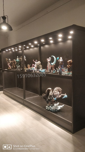 定做动漫手办展示柜模型兵人GK雕像高达乐高钢结构金属玻璃展柜 - 图1