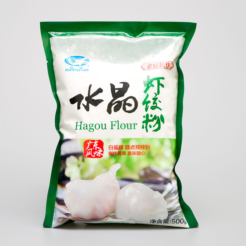 白鲨水晶虾饺粉500克 食用淀粉澄面粉透明虾饺皇专用粉早餐茶点 - 图0