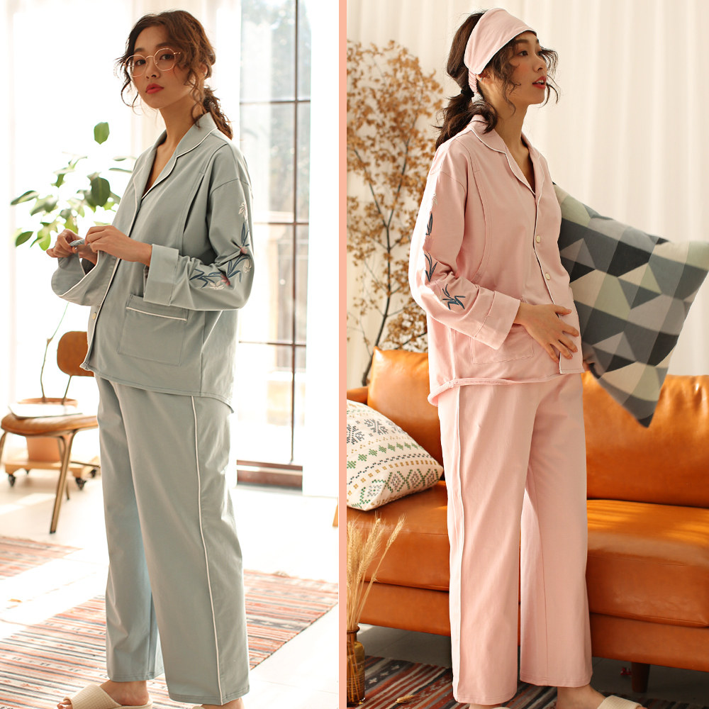 圈雅月子服孕妇春秋季怀孕期11睡衣 圈雅家居服套装