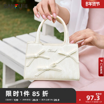 Sanfu satchel womens spring pure desire little fragrant wind sweetheart Butterfly knot handbag Soladies Texture Bag 480280