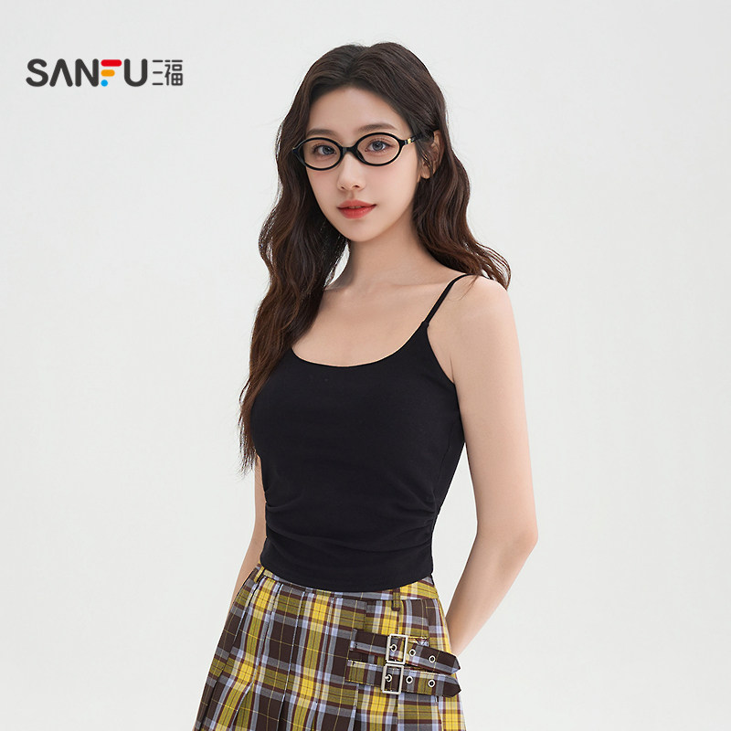 三福背心外穿2026新款春季带胸垫短款紧身内搭吊带上衣女装515085,淘宝优惠券,粉丝福利购,淘宝优惠卷