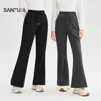 三福休闲裤2025新款冬季保暖加绒喇叭裤时尚修身显瘦针织裤子女装实付87元到手包邮 三福休闲裤2025新款冬季保暖加绒喇叭裤时尚修身显瘦针织裤子女装实付87元到手包邮