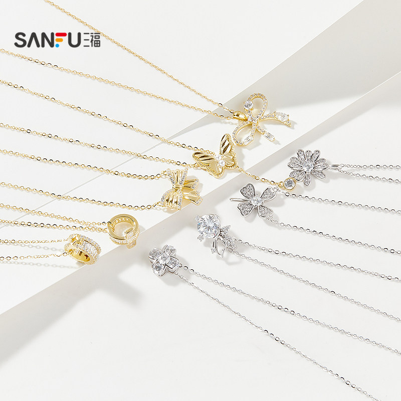 三福925银休闲蝶梦短项链单条 时尚小众首饰配饰链条839676,淘宝优惠券,粉丝福利购,淘宝优惠卷