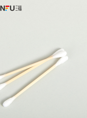 三福宜简宜然双头竹竿棉签400支掏耳朵化妆专用一次性棉棒 487865