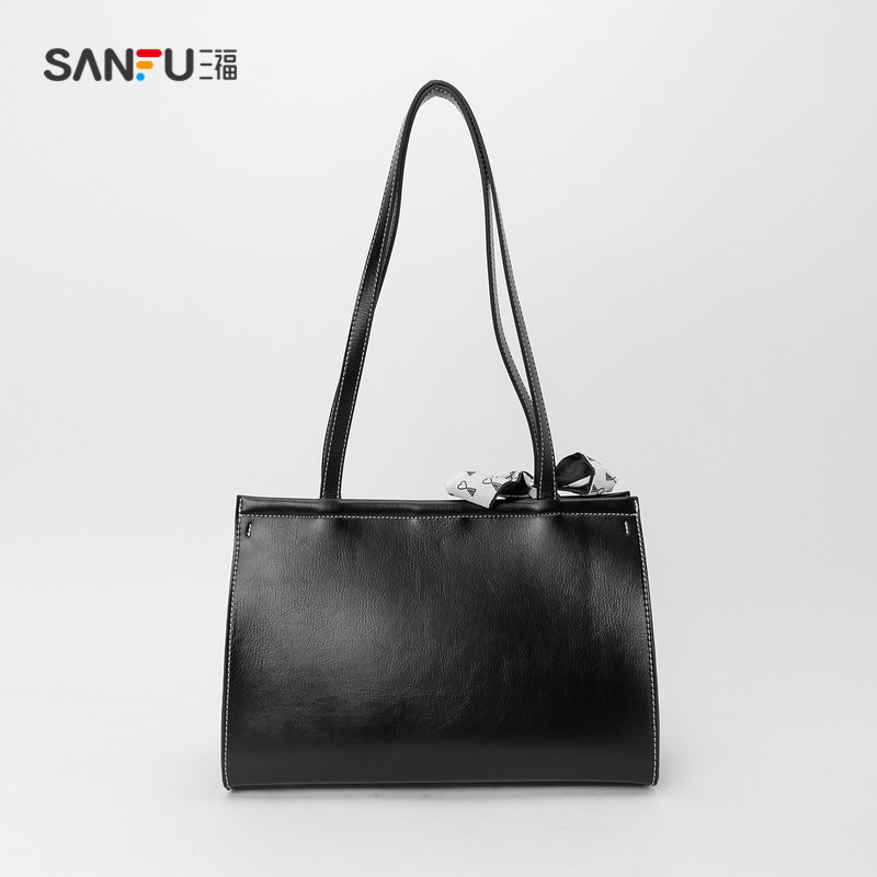 三福女2021年新款丝巾蝴蝶结女包 三福服饰女士包袋